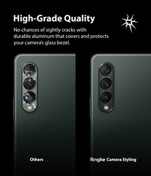 Ringke Camera Styling Aluminum Frame For Galaxy Z Fold 3 5G Camera Lens Protector Designed for Samsung Galaxy Z Fold 3 5G - Black